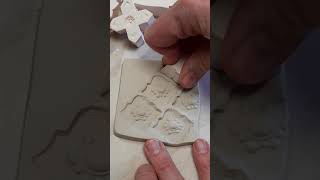 Easy texture tile stamp on clay