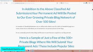 Classifiedsubmissions com List of Sites Where We Submit Your Ad!