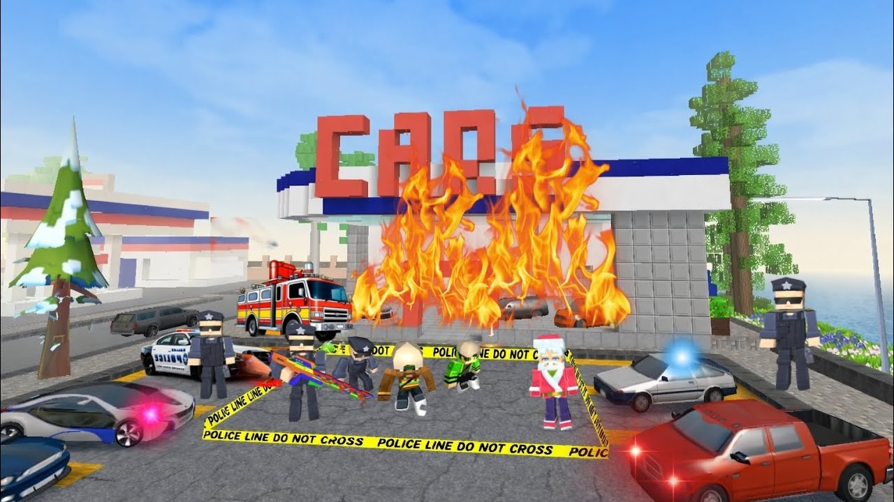 PIXEL DOCK INFERNO CHAOS AT CARS AREA IN SCHOOL PARTY CRAFT | FIRE BRIGADE & POLICE RUSH TO SAVE