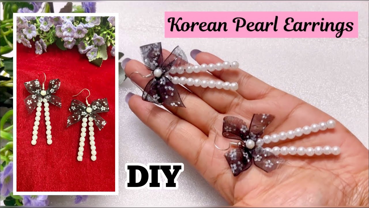 5 Mins DIY Korean Style Pearl Earrings🎀 Easy Diy Earrings DIY Pearl