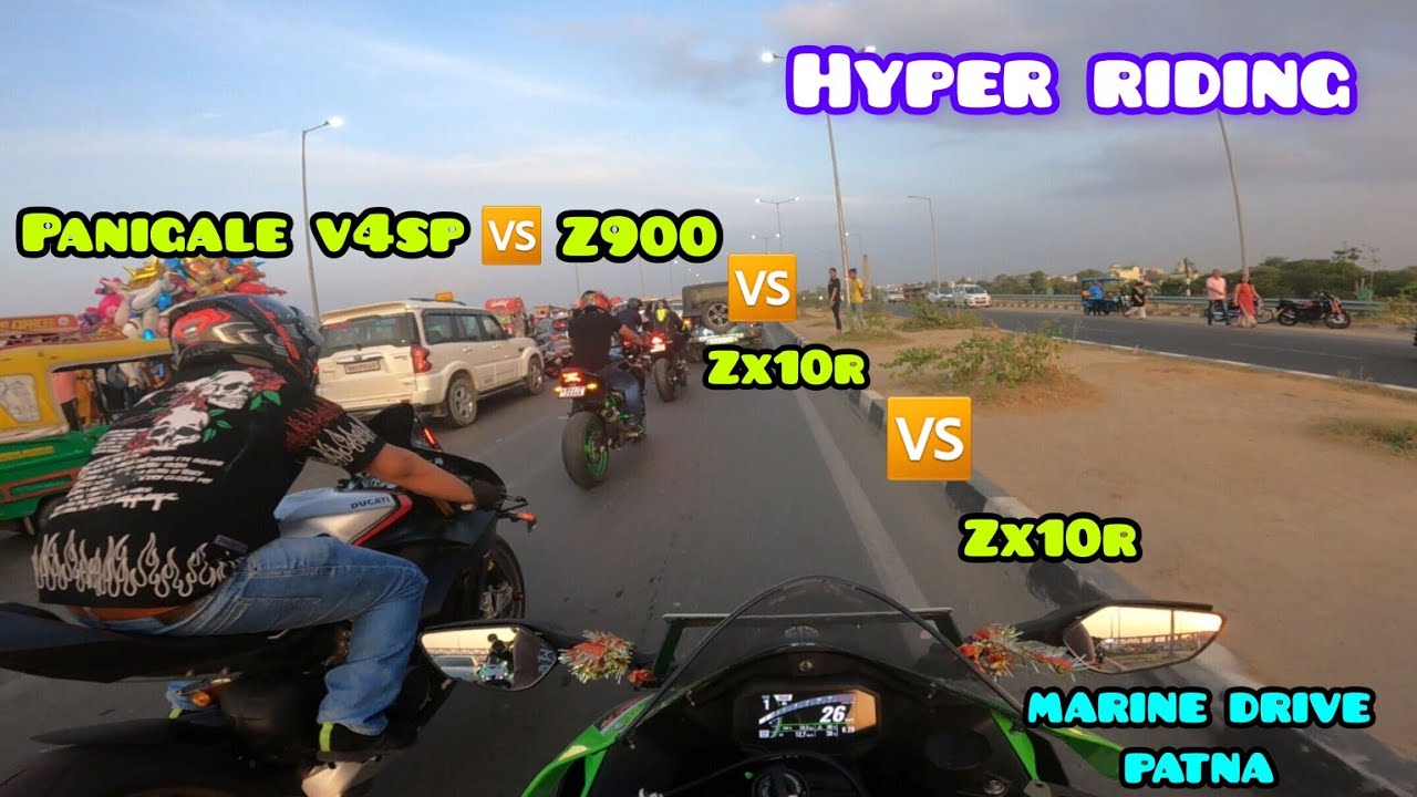 ZX10R VS DUCATI VS Z900 VS ZX10R SUPERBIKE SUNDAY RIDE MARINE DRIVE PATNA BIHAR A2