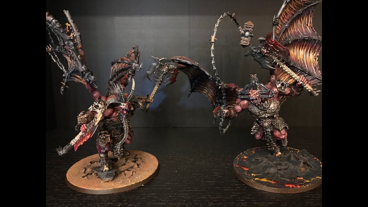 How to paint a Bloodthirster including Skarbrand - YouTube
