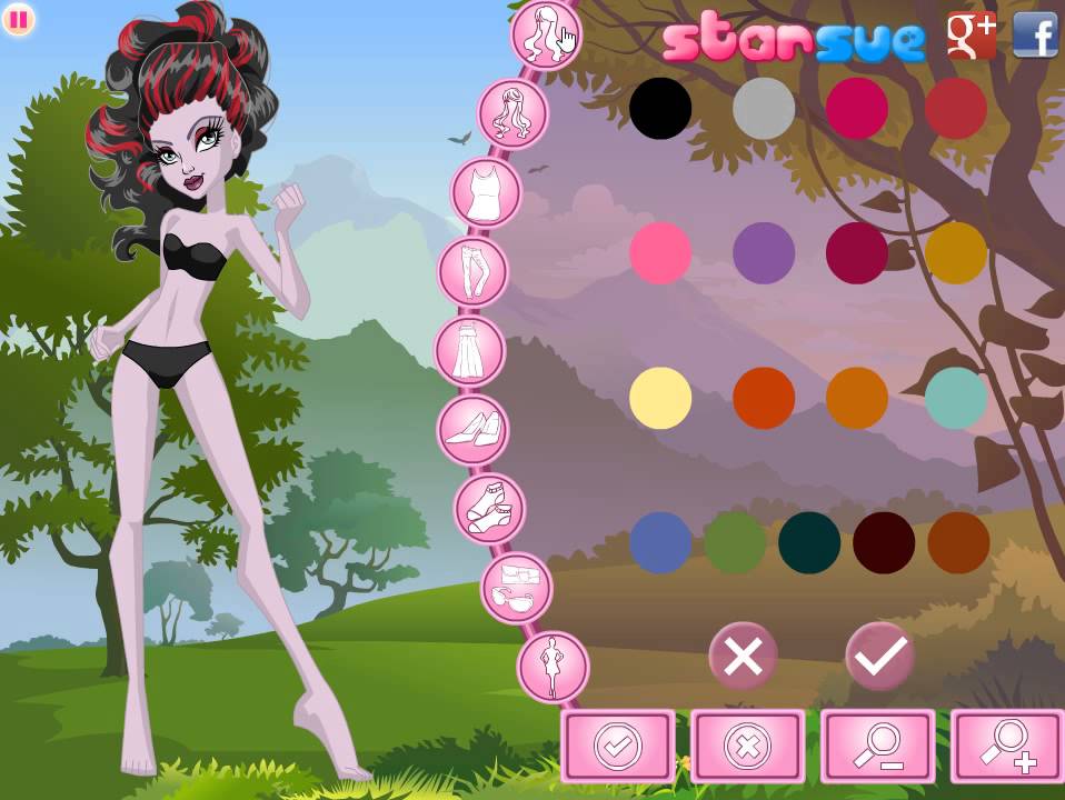 monster high dress up games