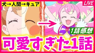 わんだふるぷりきゅあ 第1話の感想LIVE  キュアワンダフルが可愛すぎる！❤