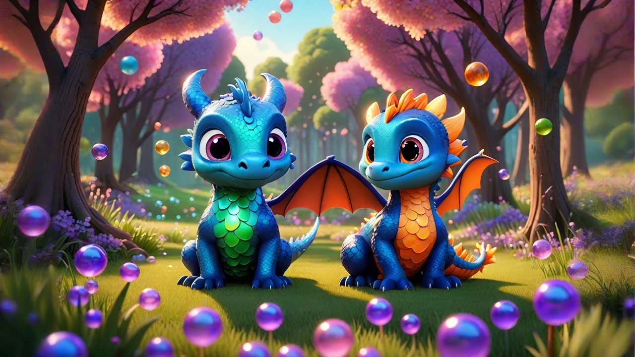 Three Baby Dragons Blow Bubble Fire | Dragon Song for Kids | Fantasy Rhyme for & Preschoolers