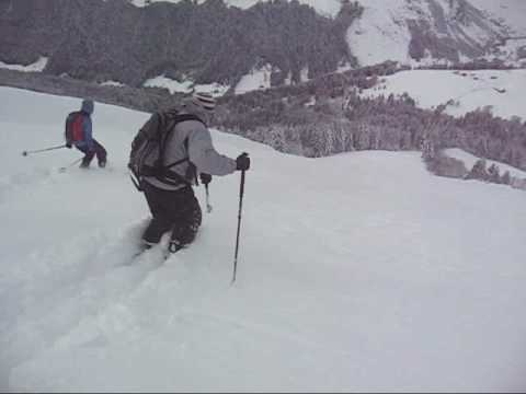 Skiing on Mt Chery, Les gets , Portes du Soleil, October 2008