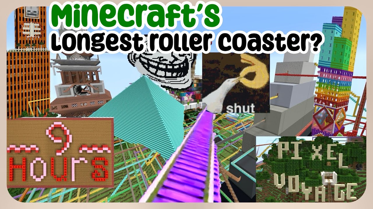 Longest roller coaster in Minecraft? 9 HOURS [Pixel Voyage] full video