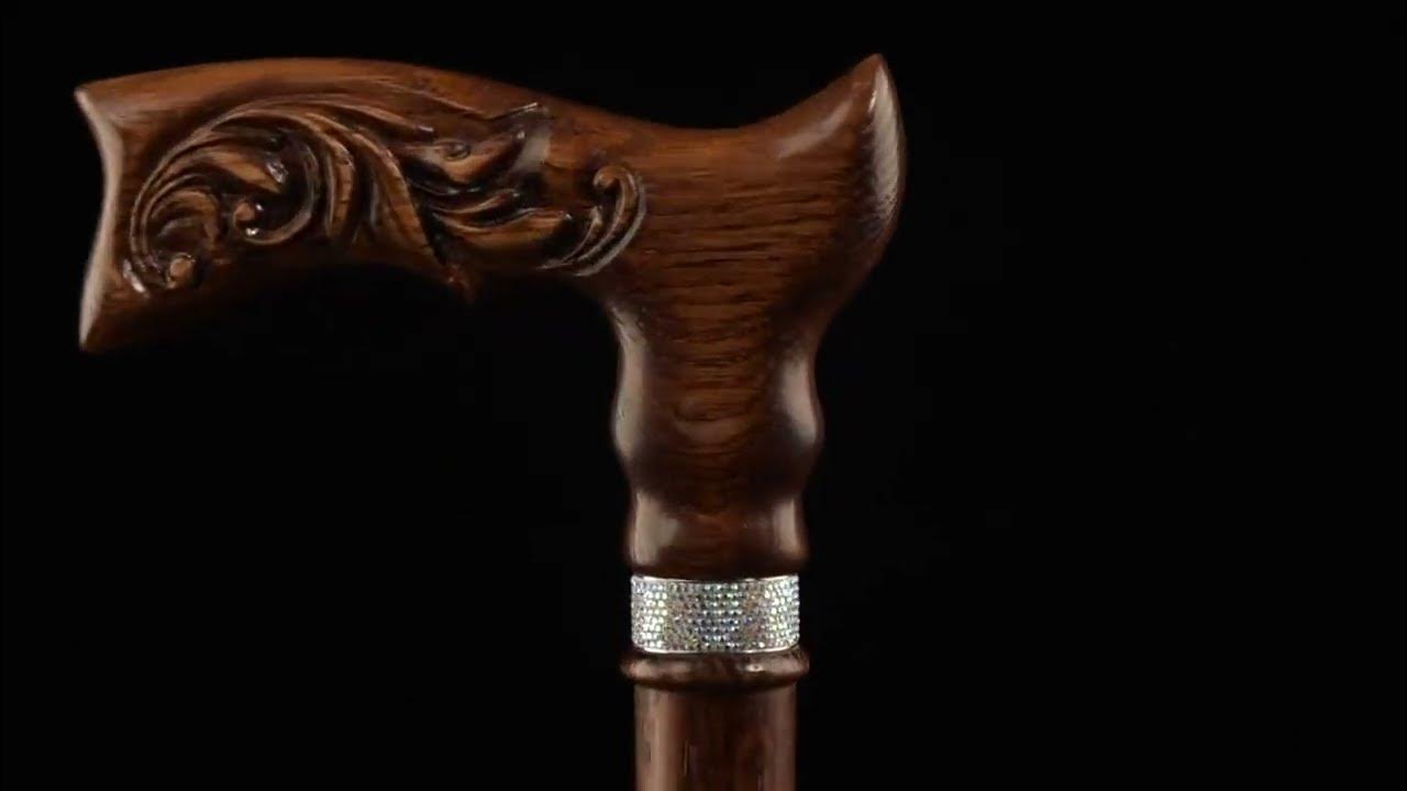 Fashionable Custom Wooden Walking Cane For Women With Rhinestones YouTube