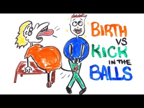 Childbirth vs Getting Kicked in the Balls