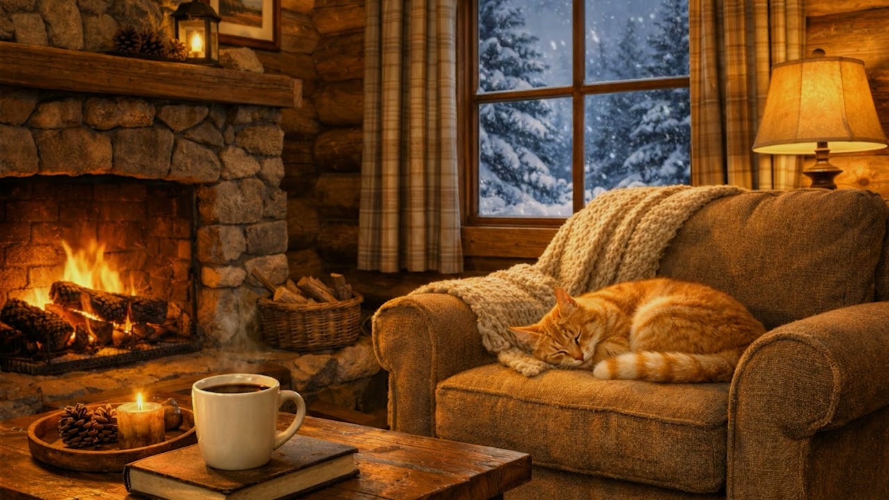🔥 CHIMENEA con Gatito 🌙 | SIN ADS | oscuro gradual