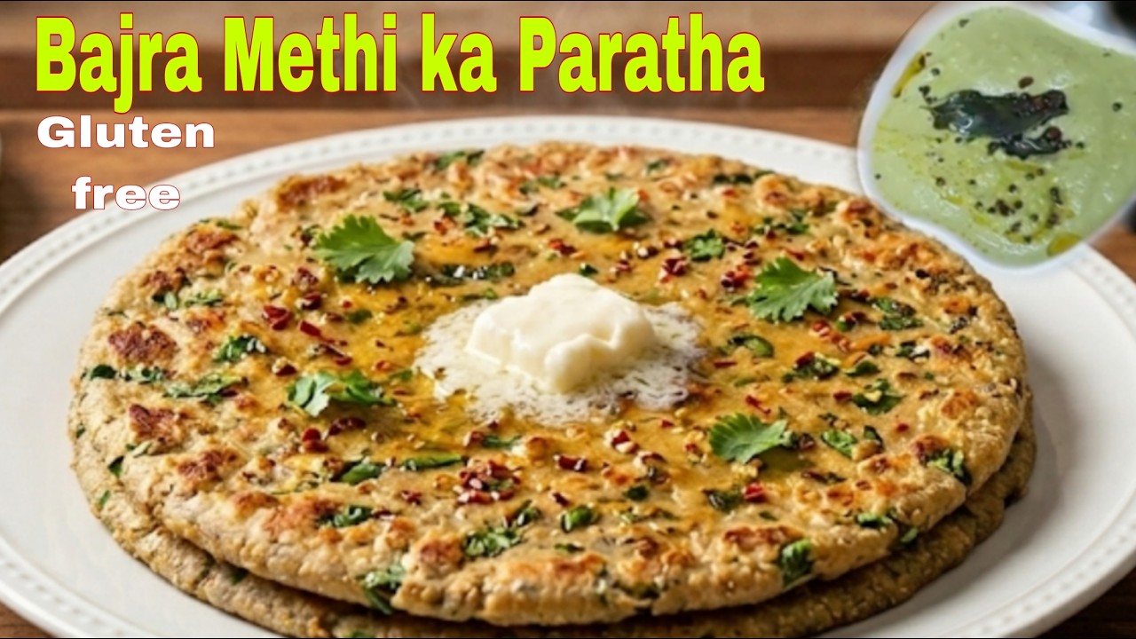 Methi bajare ka Paratha with Coconut Chutney| easy to make breakfast recipe #glutenfreeparatha