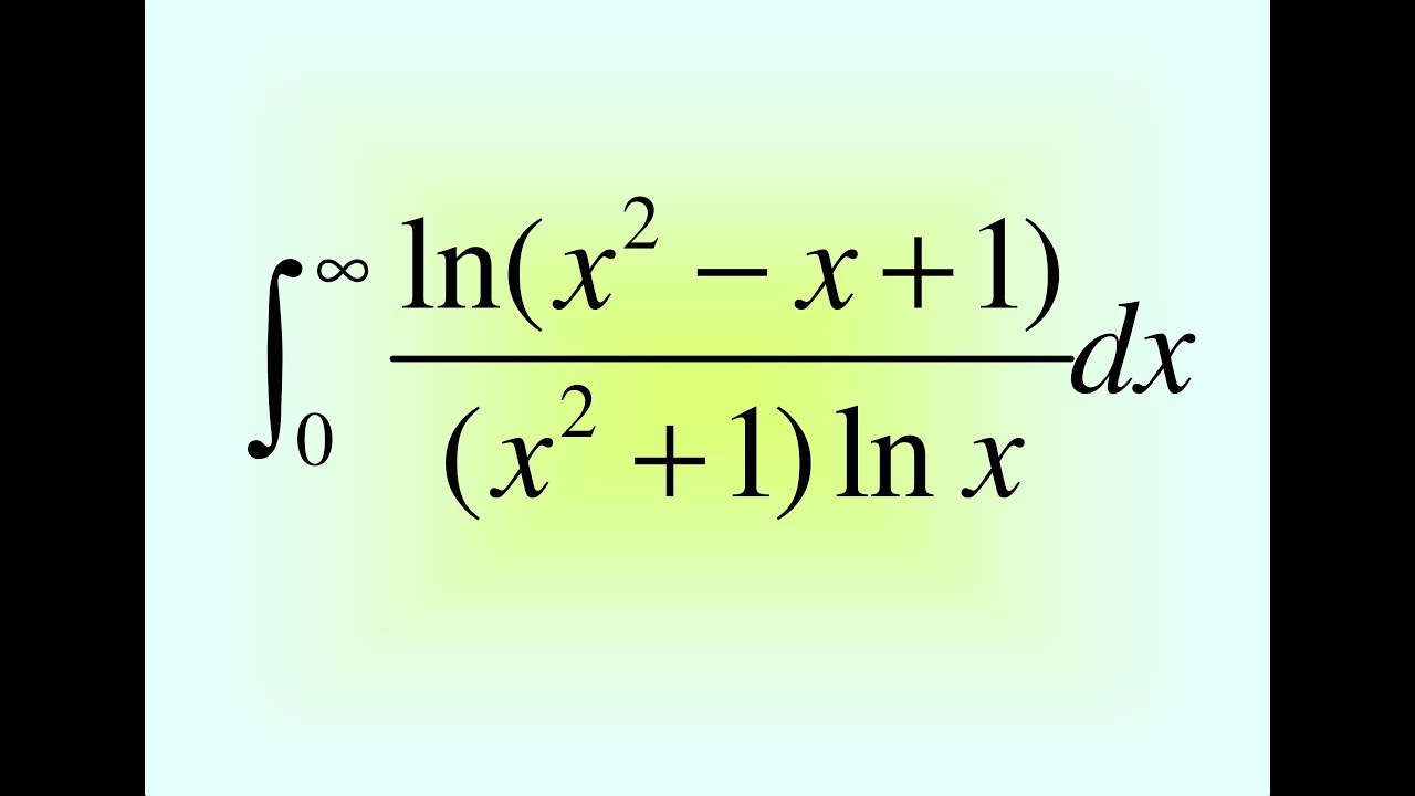 Integrate ln(x^2x+1)/((1+x^2)lnx) from 0 to infinity