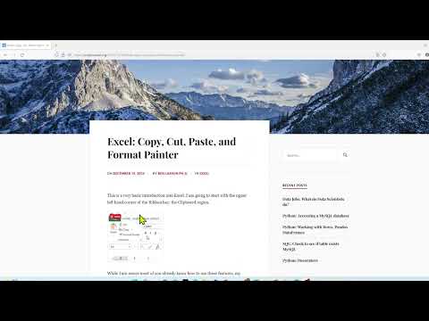 Excel for Data Science: Copy, Cut, Paster & Format Painter