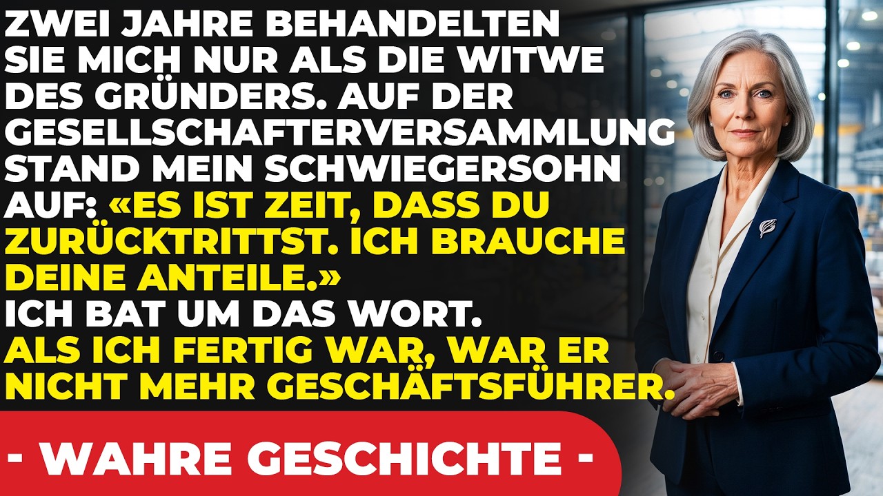 Acht Jahre lang habe ich in der Firma mitgearbeitet, die mein Mann und ich gegründet haben. Nach seinem Tod behandelten mich mein Sohn und mein Schwiegersohn wie eine alte Witwe, die man zu den...