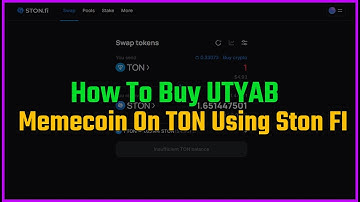 How To Buy UTYAB Memecoin On TON Using Ston FI
