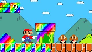 Funny Mario: What if Everything Mario Touch Turn To Rainbow in Super Mario Bros ?