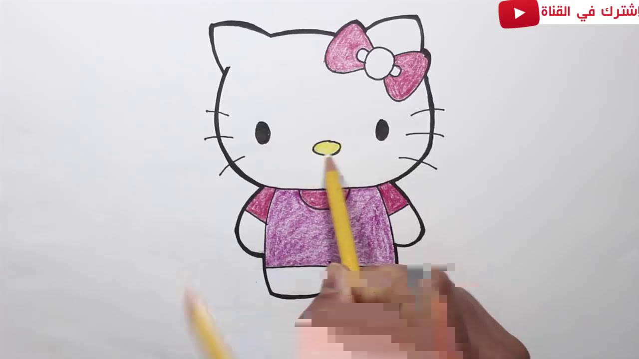 رسم هيلو كيتي خطوة بخطوة للاطفال تعلم الرسم