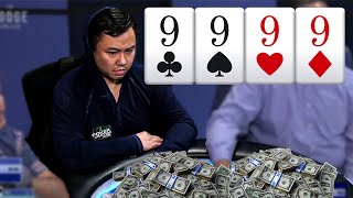 Poker Player Flops QUADS and GETS ALL THE CHIPS!