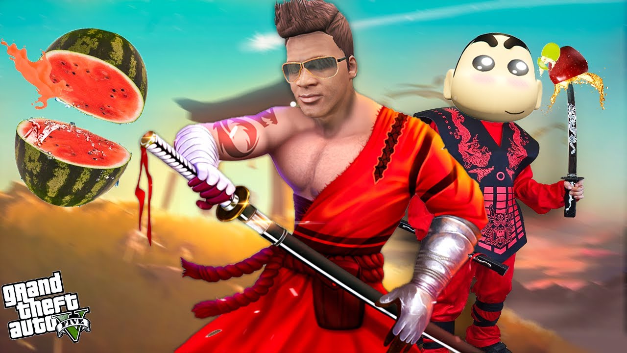 Franklin & Shinchan Became Fruit Ninja In GTA 5 Fruit