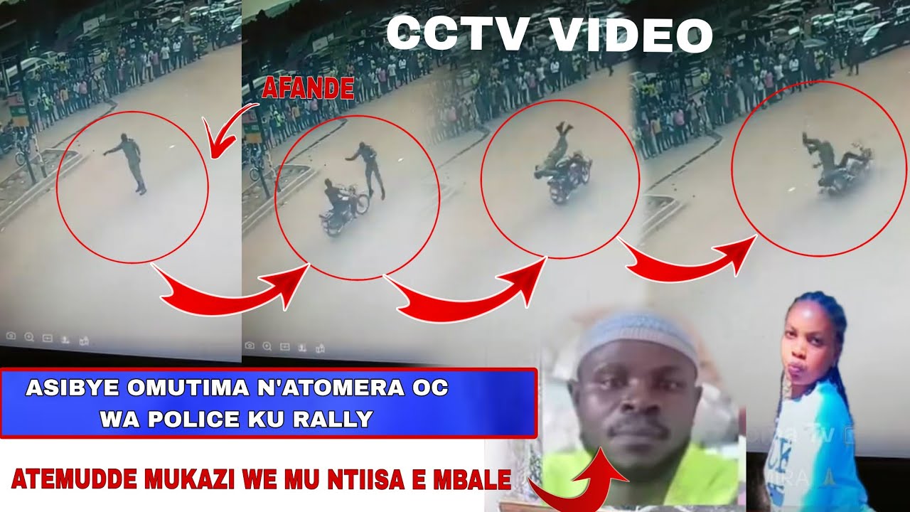 CCTV VIDEO! Owa Boda Asibye Omutima N'atomera OC wa Police Ku Rally Bamukute,Atemudde Mukazi We 