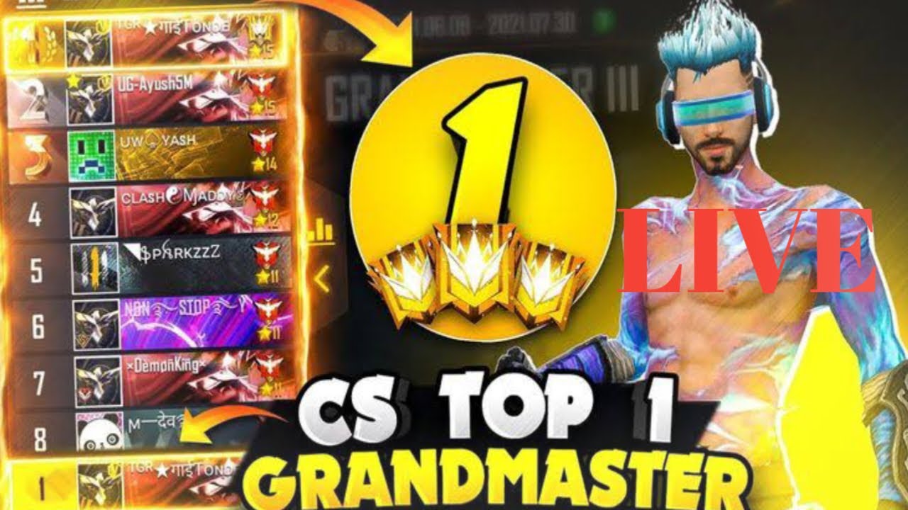 FREE FIRE TOP 1 PUSH CS RANKED GRANDMASTER | #freefirelive - YouTube