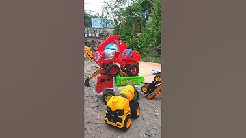 Xe Siêu Nhân , Máy Xúc , Xe Cẩu Múc Cát , Ô Tô , Xe Trộn Bê Tông , Mobil Truk (KN P13) #Shorts