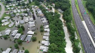 Drone video of flooding in Brick, N.J. after 8 inches of rain fell