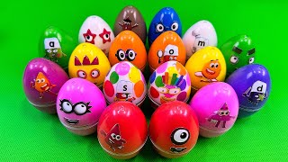 Hunting Numberblocks Rainbow Dinosaur Eggs with CLAY Coloring! Satisfying ASMR Videos