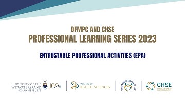 DFMPC_CHSE Professional Learning: Entrustable Professional Activities (EPA