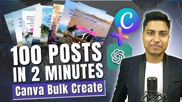 Canva Bulk Create - 100 Posts in 2 Minutes using ChatGPT  | Complete Canva Course | IBC Rajkamal