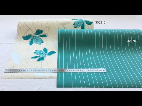 Фактурні німецькі шпалери 306210 з яскраво бірюзовими квітами на теплому білому, молочному тлі, вінілові для дівчинки, видео 2