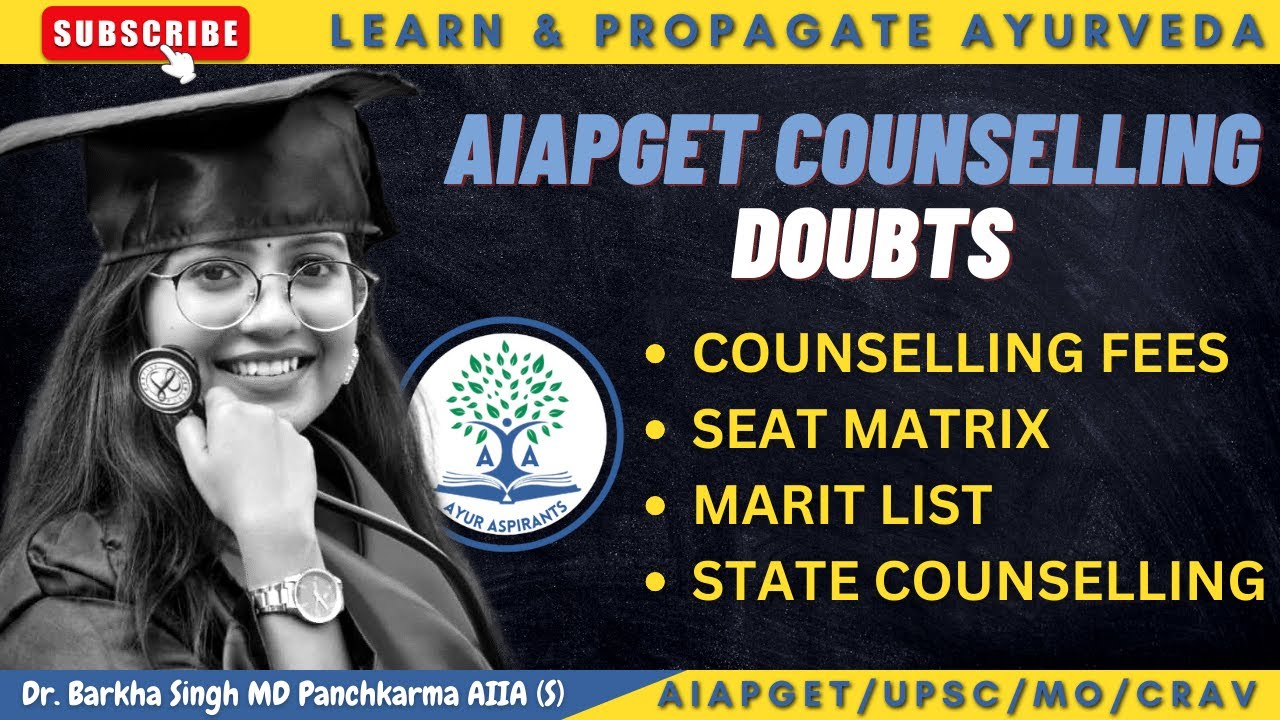 Counseling schedule and Doubt AIAPGET 2022 | Seat Matrix | Aiapget 2023 preparation | ayuraspirants