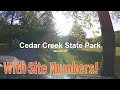 Cedar Creek State Park Campground | Full Drive Through With Site Numbers!