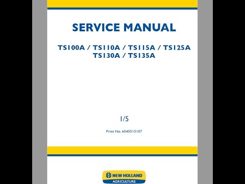 New Holland TS 100A 110A 115A 125A 130A 135A Workshop Manual