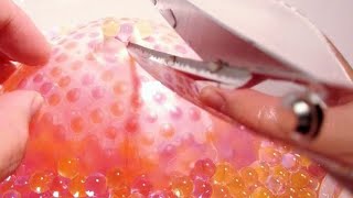 紫とオレンジ オービーズ3333個で風船スクイーズ作ってみた 3333 Purple and Orange Orbeez Balloon Experiment