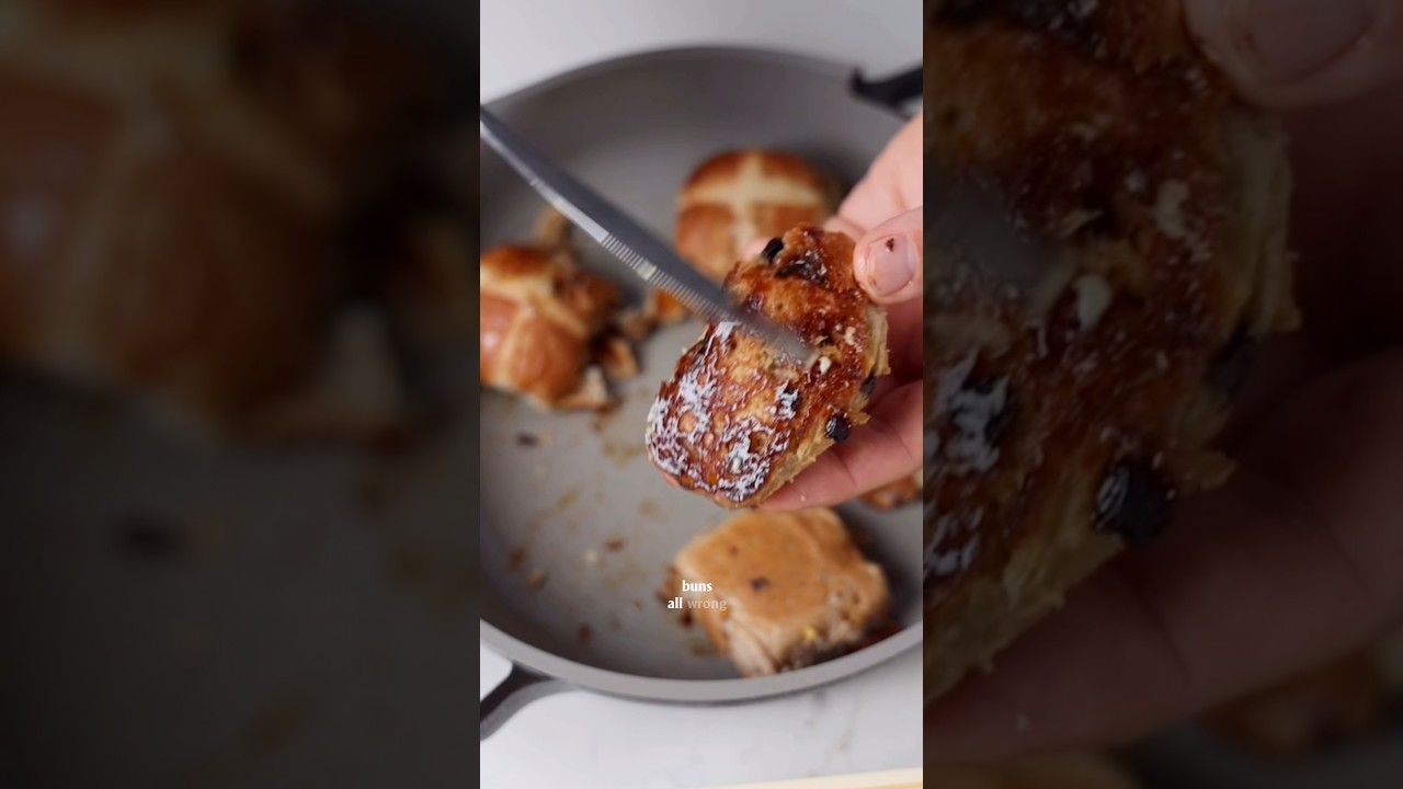 Soft hot cross bun, caramelised in the pan, dripping with Mainland Soft Butter.Leftovers