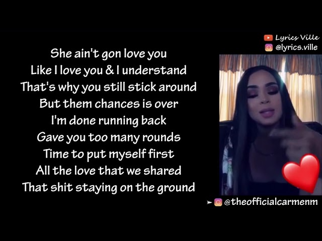 I’M DONE RUNNING BACK 💔 @theofficialcarmenm (LYRICS) #LetterToYouChallenge class=