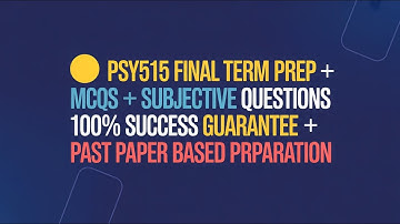 PSY515 Final Term Prep | Research-Based MCQs + Subjective | Past Paper Solved | Simplified Learning