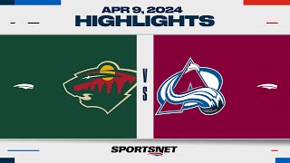 NHL Highlights | Wild vs. Avalanche - April 9, 2024