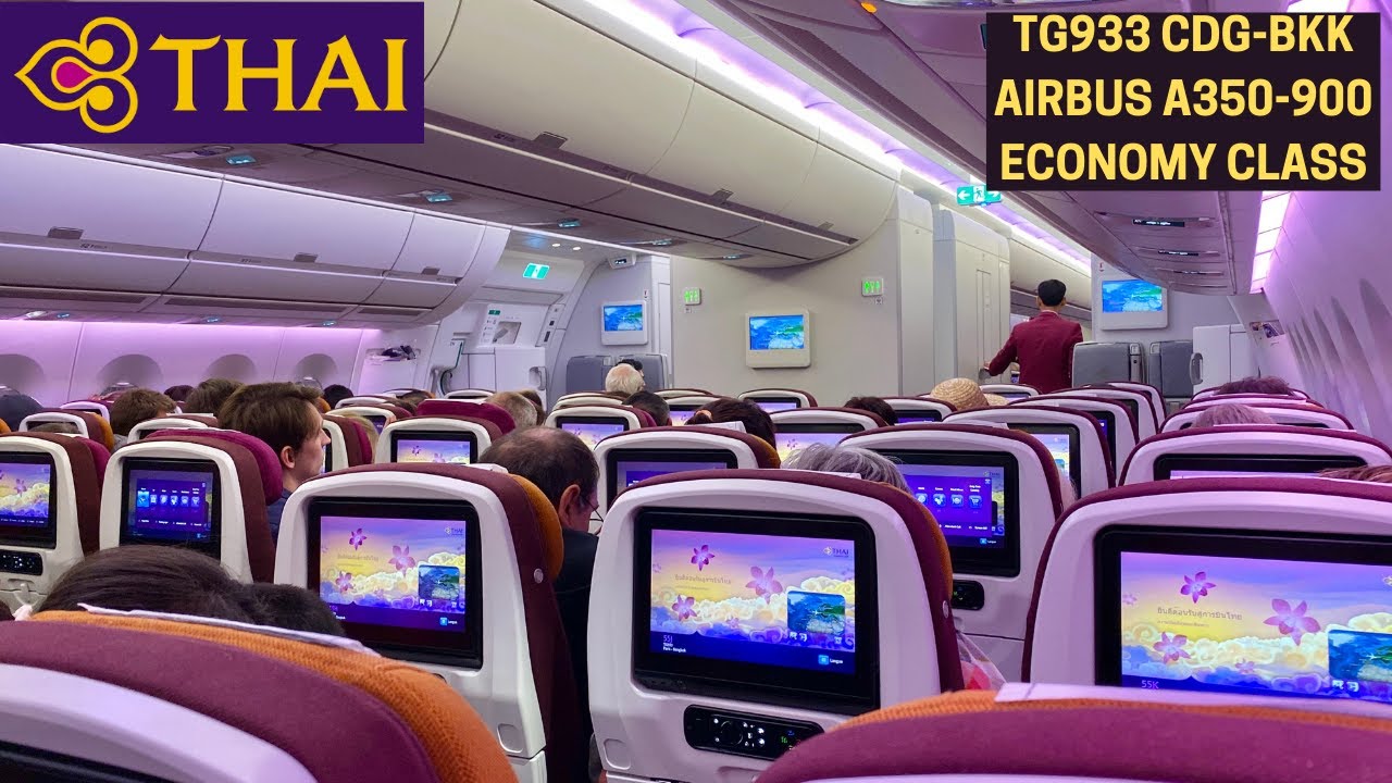 bkk local time  Update 2022  THAI AIRWAYS TG933 PARIS CDG ✈ BANGKOK BKK (AIRBUS A350-900 ECONOMY CLASS) FLIGHT REPORT #33