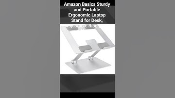 Amazon Basics Sturdy and Portable Ergonomic Laptop Stand for Desk, Adjustable Riser, Fits all Laptop