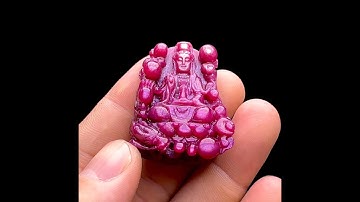 Mặt Quan Thế Âm Bồ Tát Rồng - Đá Ruby Sao Tự Nhiên #MRB-230604-02