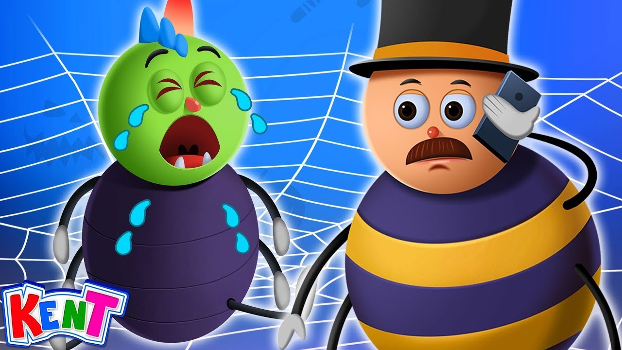 ⁣Halloween Songs For Kids | Five Funny Spiders | Kent The Elephant
