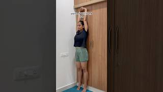 4 moves against the wall #5minuteyoga #yogaforwomen #yogapostures #dailyyoga #yogaforbackpain #reels