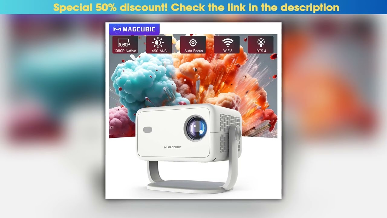 Magcubic 650ANSI L018 8K Native Portable Projector 1080P Auto Focus Keystone Correction Android 14