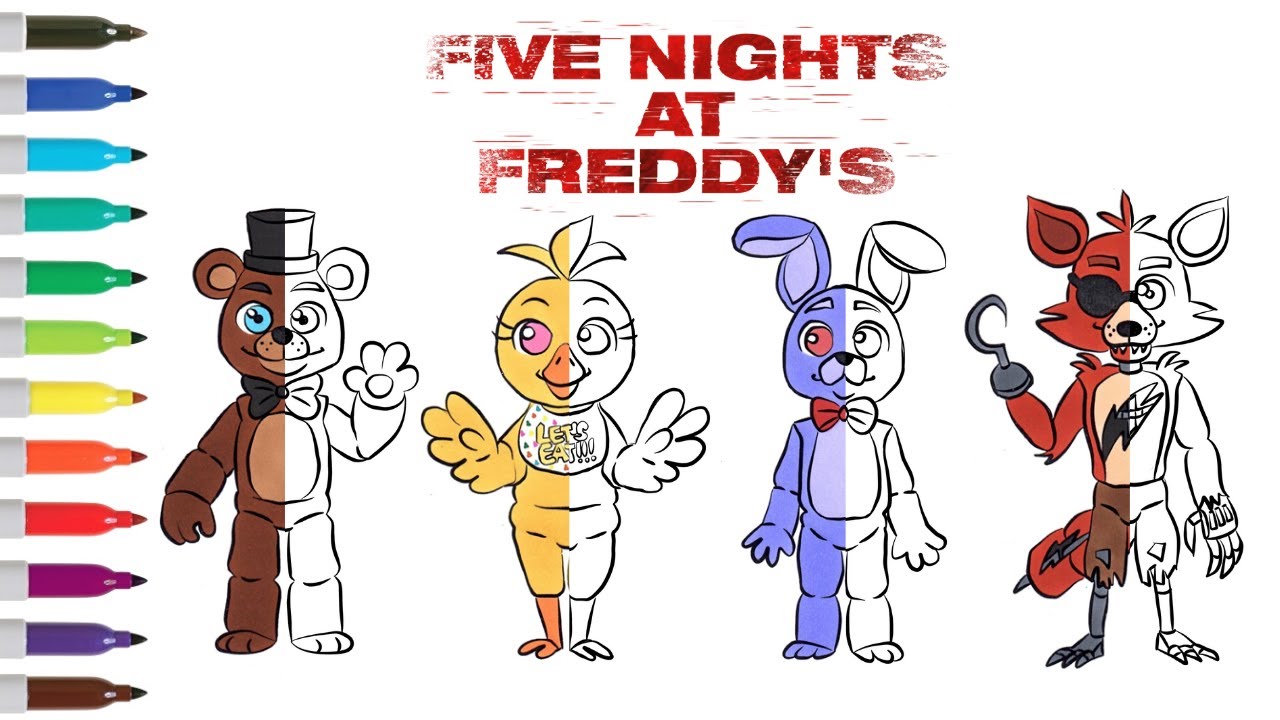 Withered Chica FNAF Coloring Page for Kids - Free Five Nights at