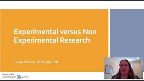 Experimental versus Non Experimental Research