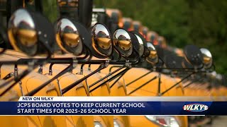 JCPS board votes to keep school start times the same for 2025-26