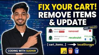 JavaScript E-Commerce Project | Remove Item from Cart & Update Local Storage