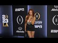 Sydney paight espn and cfps allstate party at the playoff blue carpet in los angeles